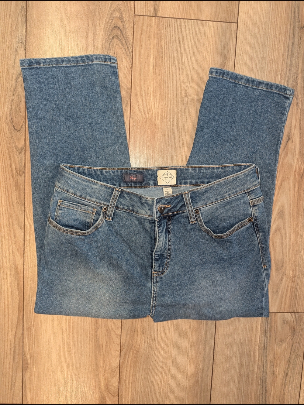 St. John's Bay Light Blue Straight Leg Capri Jeans
